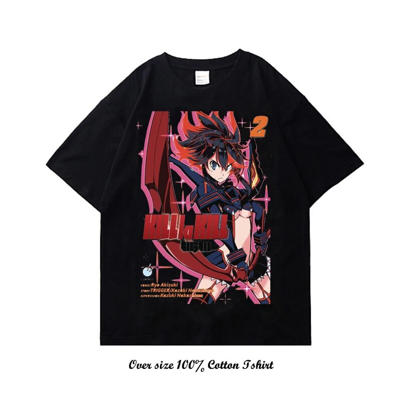 Japanska anime Kill la Kill majica s grafičkim printom Modna vintage pamučna majica velikih veličina s okruglim izrezom kratkih rukava Žene Muškarci