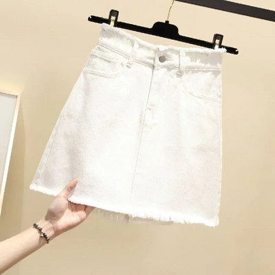 Vintage traper suknja, ljetne 2024. Ženske mini suknje s neravninama, korejski visoki struk, kratka suknja plus veličine 5XL