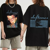 Hip Hop Deftones Női Molett nyári póló Férfi Divat Grafikus esztétikus minta Pamut póló Divattervezés Felsők Pólók
