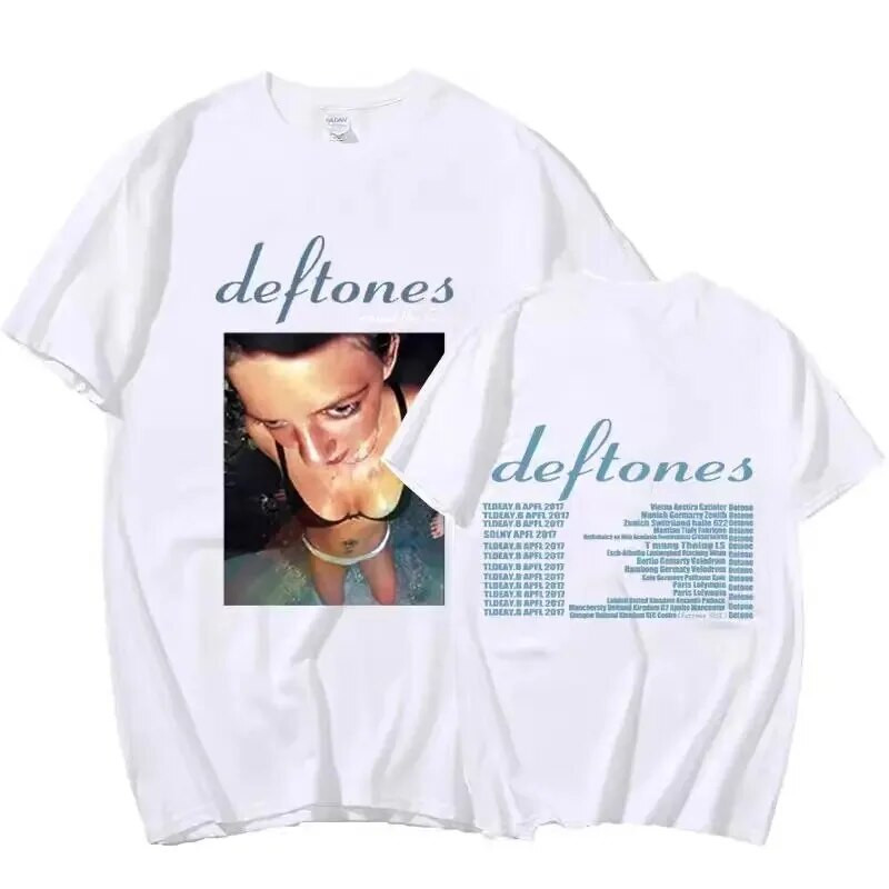 Hip Hop Deftones Női Molett nyári póló Férfi Divat Grafikus esztétikus minta Pamut póló Divattervezés Felsők Pólók