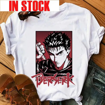 Anime Ženska majica Berserk Guts Eyes Print Muška Cool Graphic T-shirt Manga Streetwear Pamuk Hip Hop Majice velikih veličina