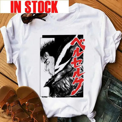 Anime Ženska majica Berserk Guts Eyes Print Muška Cool Graphic T-shirt Manga Streetwear Pamuk Hip Hop Majice velikih veličina