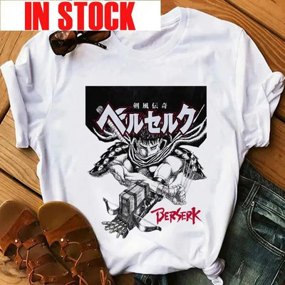 Anime Ženska majica Berserk Guts Eyes Print Muška Cool Graphic T-shirt Manga Streetwear Pamuk Hip Hop Majice velikih veličina