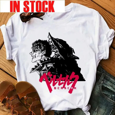 Anime Ženska majica Berserk Guts Eyes Print Muška Cool Graphic T-shirt Manga Streetwear Pamuk Hip Hop Majice velikih veličina