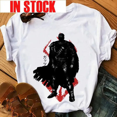 Anime Ženska majica Berserk Guts Eyes Print Muška Cool Graphic T-shirt Manga Streetwear Pamuk Hip Hop Majice velikih veličina