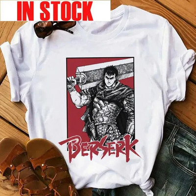 Anime Ženska majica Berserk Guts Eyes Print Muška Cool Graphic T-shirt Manga Streetwear Pamuk Hip Hop Majice velikih veličina