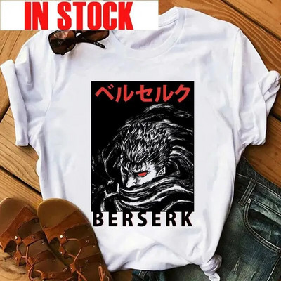 Anime Ženska majica Berserk Guts Eyes Print Muška Cool Graphic T-shirt Manga Streetwear Pamuk Hip Hop Majice velikih veličina