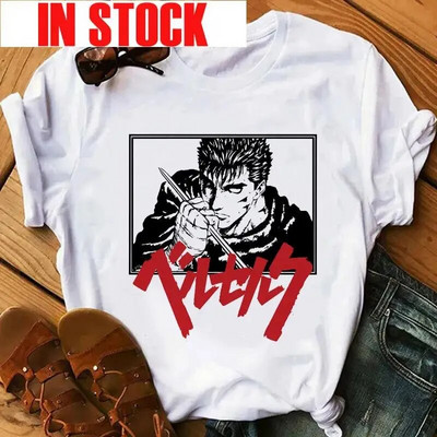 Anime Ženska majica Berserk Guts Eyes Print Muška Cool Graphic T-shirt Manga Streetwear Pamuk Hip Hop Majice velikih veličina
