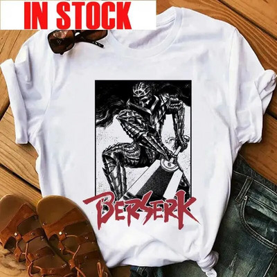 Anime Ženska majica Berserk Guts Eyes Print Muška Cool Graphic T-shirt Manga Streetwear Pamuk Hip Hop Majice velikih veličina