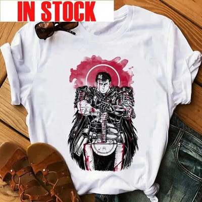 Anime Ženska majica Berserk Guts Eyes Print Muška Cool Graphic T-shirt Manga Streetwear Pamuk Hip Hop Majice velikih veličina