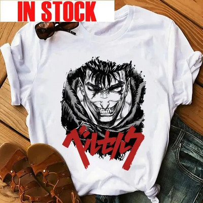 Anime Ženska majica Berserk Guts Eyes Print Muška Cool Graphic T-shirt Manga Streetwear Pamuk Hip Hop Majice velikih veličina