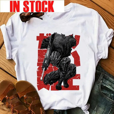 Anime Ženska majica Berserk Guts Eyes Print Muška Cool Graphic T-shirt Manga Streetwear Pamuk Hip Hop Majice velikih veličina