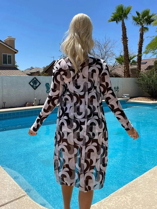 Bandage bikini set visokog struka Cover Up kupaći kostim za žene Push Up dugih rukava Trodijelni kupaći kostimi Kupaći kostimi za plažu