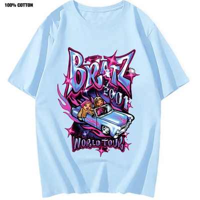 Bratz majice Ženske ljetne ulične prevelike majice Harajuku Y2k Majice Muškarci Žene Ležerna pamučna majica kratkih rukava velikih veličina