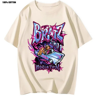 Bratz majice Ženske ljetne ulične prevelike majice Harajuku Y2k Majice Muškarci Žene Ležerna pamučna majica kratkih rukava velikih veličina