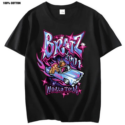Bratz majice Ženske ljetne ulične prevelike majice Harajuku Y2k Majice Muškarci Žene Ležerna pamučna majica kratkih rukava velikih veličina
