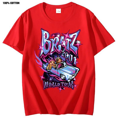 Bratz majice Ženske ljetne ulične prevelike majice Harajuku Y2k Majice Muškarci Žene Ležerna pamučna majica kratkih rukava velikih veličina