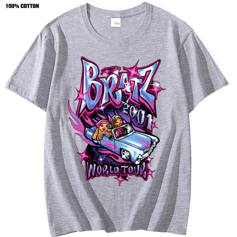 Bratz majice Ženske ljetne ulične prevelike majice Harajuku Y2k Majice Muškarci Žene Ležerna pamučna majica kratkih rukava velikih veličina