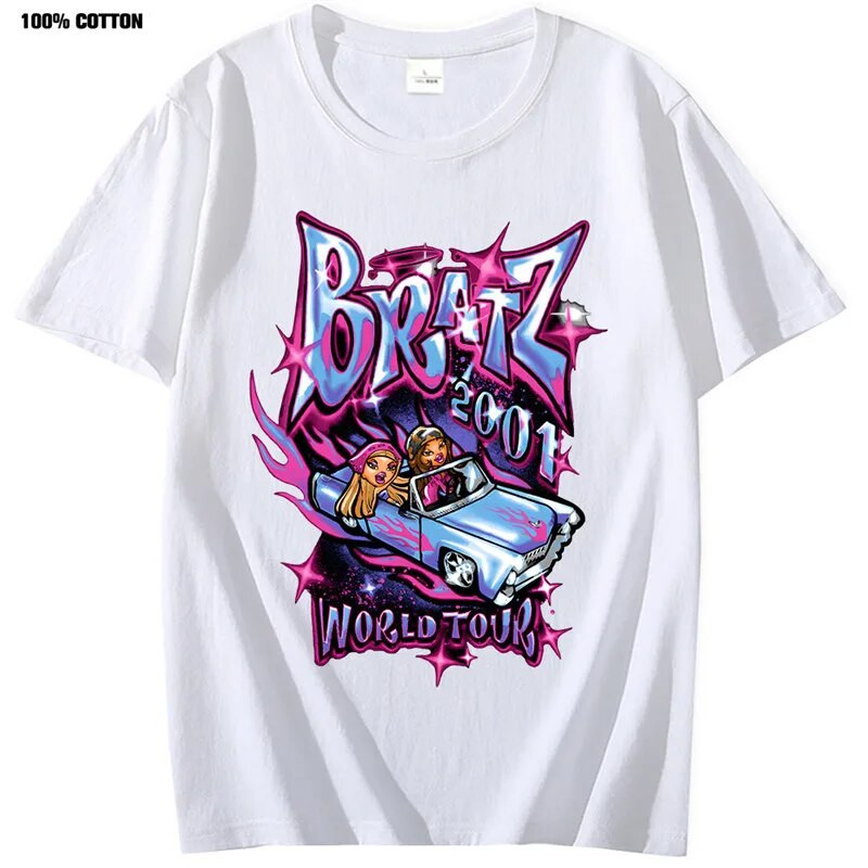 Bratz majice Ženske ljetne ulične prevelike majice Harajuku Y2k Majice Muškarci Žene Ležerna pamučna majica kratkih rukava velikih veličina
