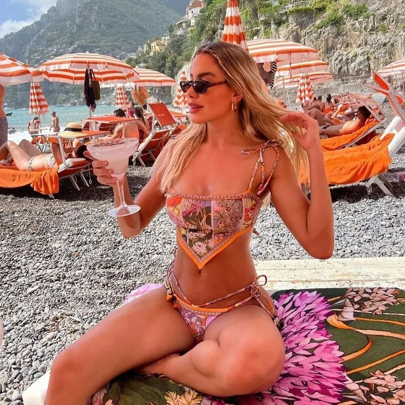 2023. Novi seksi bikini ženski set brazilskih bikinija s printom, halterima, kupaći kostim bez leđa, kupaći kostim Biquini Dot biquini ženski