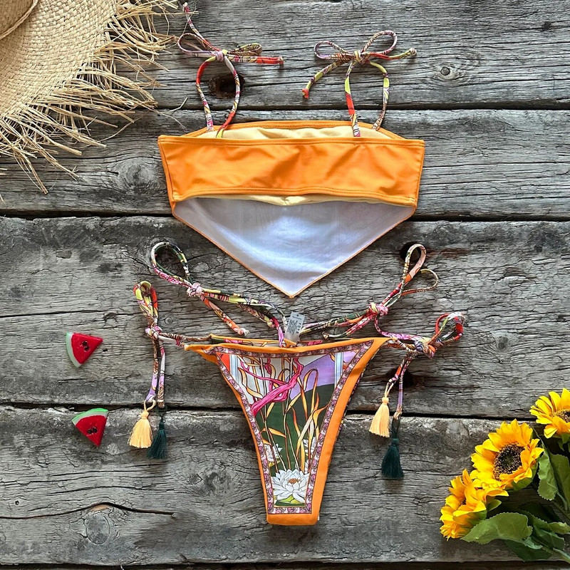 2023. Novi seksi bikini ženski set brazilskih bikinija s printom, halterima, kupaći kostim bez leđa, kupaći kostim Biquini Dot biquini ženski