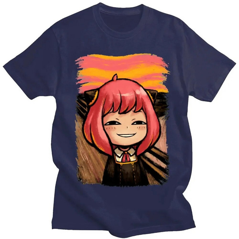 Ιαπωνικό Anime Spy X Family Anya Forger Graphics T-shirt με στάμπα Streetwear Μπλουζάκια Ανδρικά βαμβακερά Ανδρικά μπλουζάκια σε συντομότερο μέγεθος