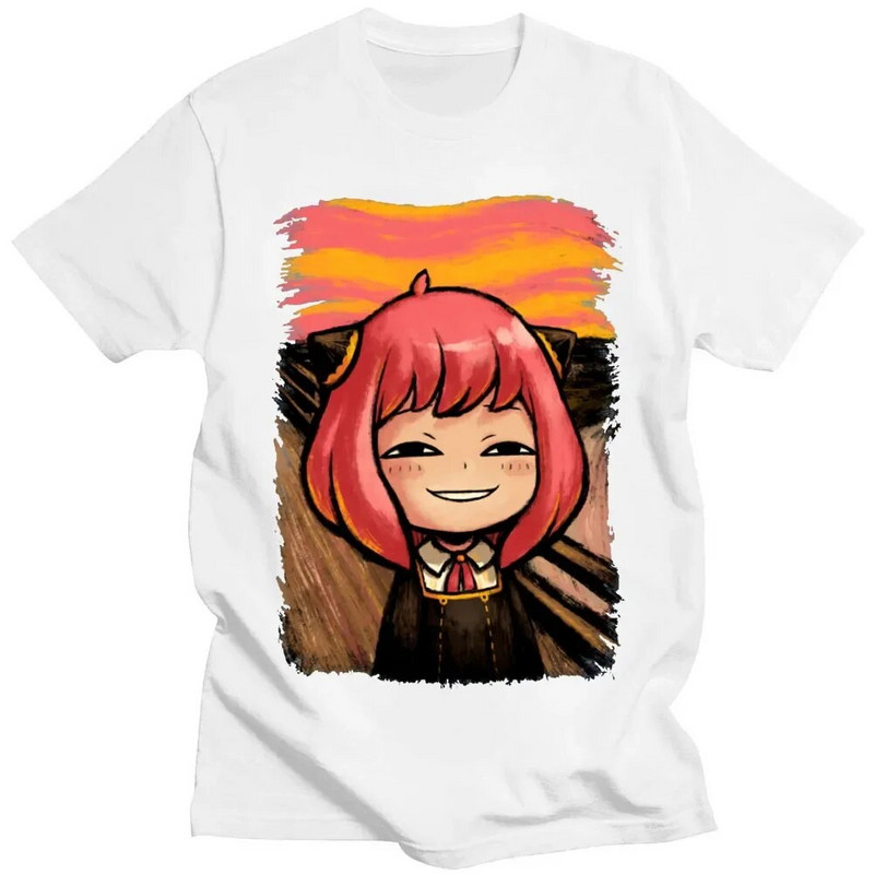 Ιαπωνικό Anime Spy X Family Anya Forger Graphics T-shirt με στάμπα Streetwear Μπλουζάκια Ανδρικά βαμβακερά Ανδρικά μπλουζάκια σε συντομότερο μέγεθος