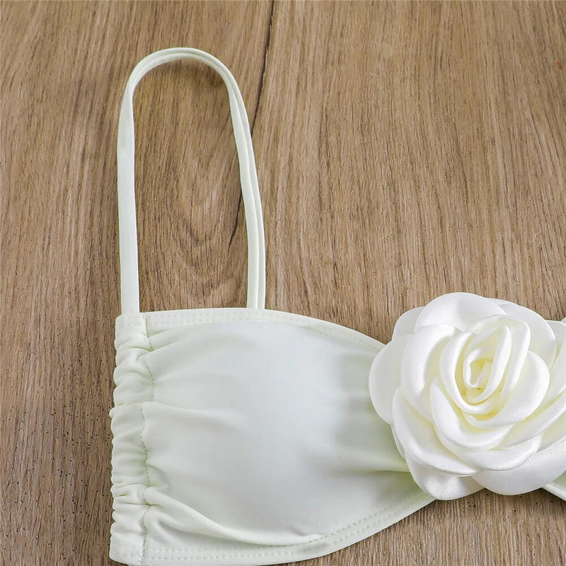 Seksi kupaći kostimi s cvjetnim bandeau tangama Bikini 2024 Ženski kupaći kostimi na vezanje Kupaći kostim Brazilski bikini set Mujer Biquini