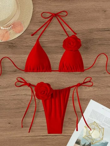 Micro Bikini Push Up Γυναικεία Μαγιό 2023 Σέξι Γυναικεία Μαγιό Brazilian Bikini Set Two Piece Swimsuit Sexy Thong Solid Biquini