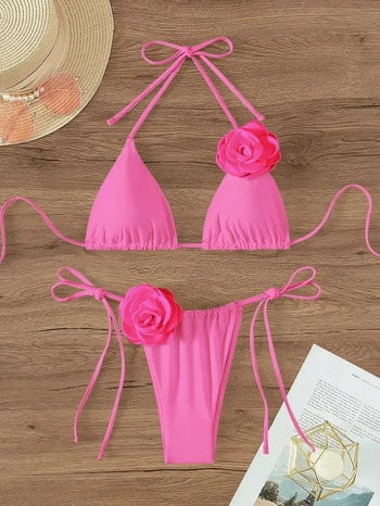 Micro Bikini Push Up Γυναικεία Μαγιό 2023 Σέξι Γυναικεία Μαγιό Brazilian Bikini Set Two Piece Swimsuit Sexy Thong Solid Biquini