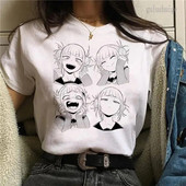 Tricou cu imprimeu grafic Anime japonez My Hero Academia, cu gât crew, la modă, cu mânecă scurtă, ocazional, cu gât crew, tricou pentru femei