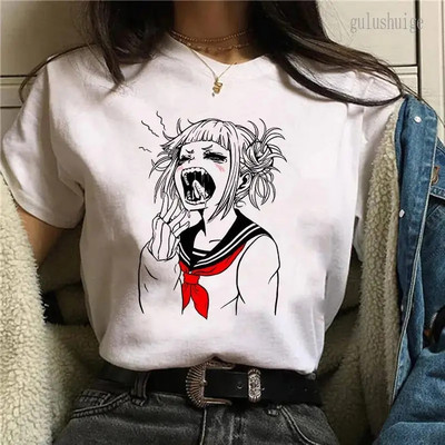 Tricou cu imprimeu grafic Anime japonez My Hero Academia, cu gât crew, la modă, cu mânecă scurtă, ocazional, cu gât crew, tricou pentru femei