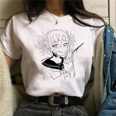 Tricou cu imprimeu grafic Anime japonez My Hero Academia, cu gât crew, la modă, cu mânecă scurtă, ocazional, cu gât crew, tricou pentru femei