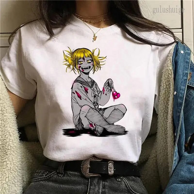 Tricou cu imprimeu grafic Anime japonez My Hero Academia, cu gât crew, la modă, cu mânecă scurtă, ocazional, cu gât crew, tricou pentru femei
