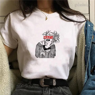 Tricou cu imprimeu grafic Anime japonez My Hero Academia, cu gât crew, la modă, cu mânecă scurtă, ocazional, cu gât crew, tricou pentru femei