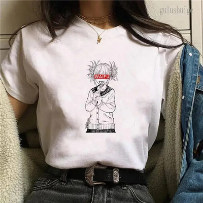 Tricou cu imprimeu grafic Anime japonez My Hero Academia, cu gât crew, la modă, cu mânecă scurtă, ocazional, cu gât crew, tricou pentru femei