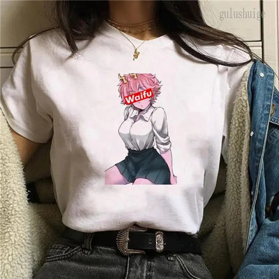 Tricou cu imprimeu grafic Anime japonez My Hero Academia, cu gât crew, la modă, cu mânecă scurtă, ocazional, cu gât crew, tricou pentru femei
