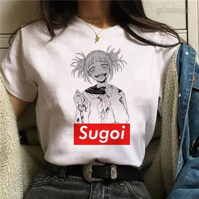 Tricou cu imprimeu grafic Anime japonez My Hero Academia, cu gât crew, la modă, cu mânecă scurtă, ocazional, cu gât crew, tricou pentru femei