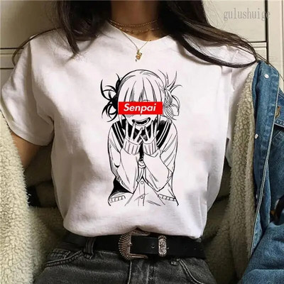 Tricou cu imprimeu grafic Anime japonez My Hero Academia, cu gât crew, la modă, cu mânecă scurtă, ocazional, cu gât crew, tricou pentru femei
