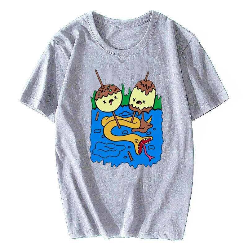 Rock Shirt Adventure Time Tshirt Női ajándék póló Nagy méretű divat Harajuku Pure Plus Size pamut rövid ujjú felsők