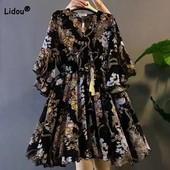 Dámske letné šaty Plus Size s potlačou, kvetinovým vzorom a polovičným rukávom, voľné midi šaty s výstrihom do V a kvetinovým vzorom, veľkosť 6XL