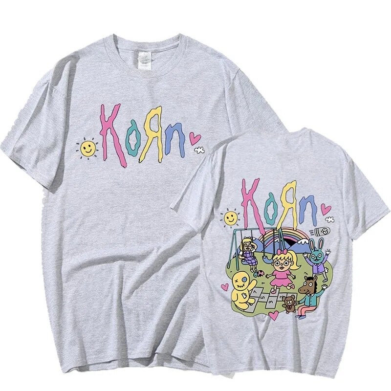 Majica kratkih rukava s glazbenim albumom Korn Rock Banda Žene Muškarci Vintage Metal Gothic Majica velikih veličina Streetwear Ljetna pamučna majica kratkih rukava