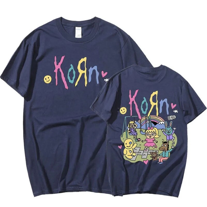 Majica kratkih rukava s glazbenim albumom Korn Rock Banda Žene Muškarci Vintage Metal Gothic Majica velikih veličina Streetwear Ljetna pamučna majica kratkih rukava