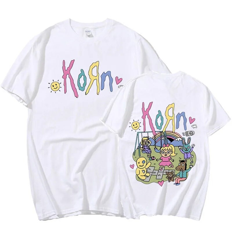 Majica kratkih rukava s glazbenim albumom Korn Rock Banda Žene Muškarci Vintage Metal Gothic Majica velikih veličina Streetwear Ljetna pamučna majica kratkih rukava
