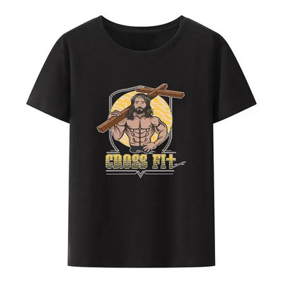 Jesus Cross Fit Graphic Print Μπλουζάκι Ανδρικό Γυναικείο Αστείο Gym Enthusiast Casual κοντό μανίκι Μπλουζάκι Unisex