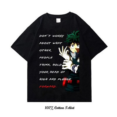 Majica My Hero Academia s grafičkim printom Vintage Harajuku Streetwear kratkih rukava, velika pamučna majica s okruglim izrezom, žene, muškarci