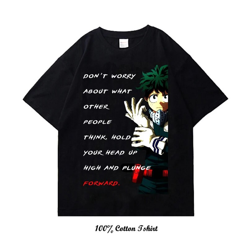 Majica My Hero Academia s grafičkim printom Vintage Harajuku Streetwear kratkih rukava, velika pamučna majica s okruglim izrezom, žene, muškarci