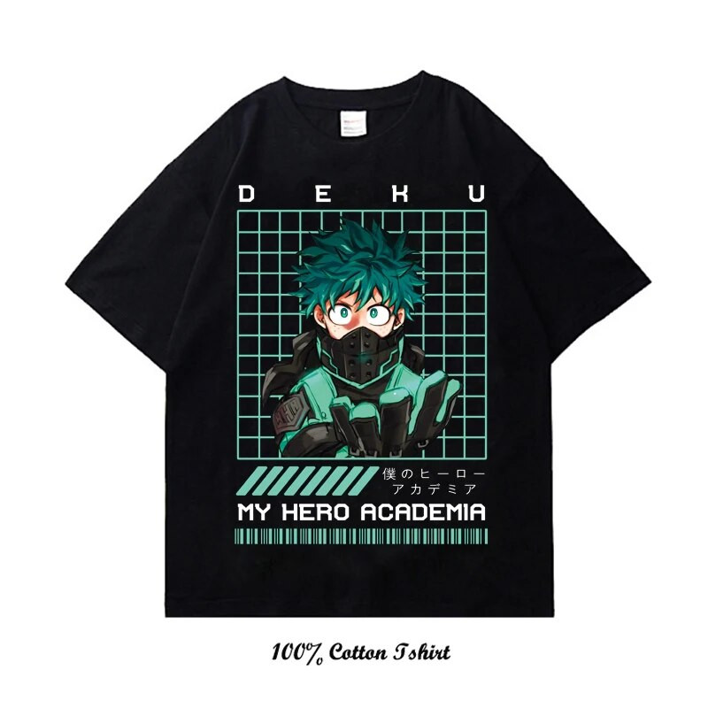 Majica My Hero Academia s grafičkim printom Vintage Harajuku Streetwear kratkih rukava, velika pamučna majica s okruglim izrezom, žene, muškarci