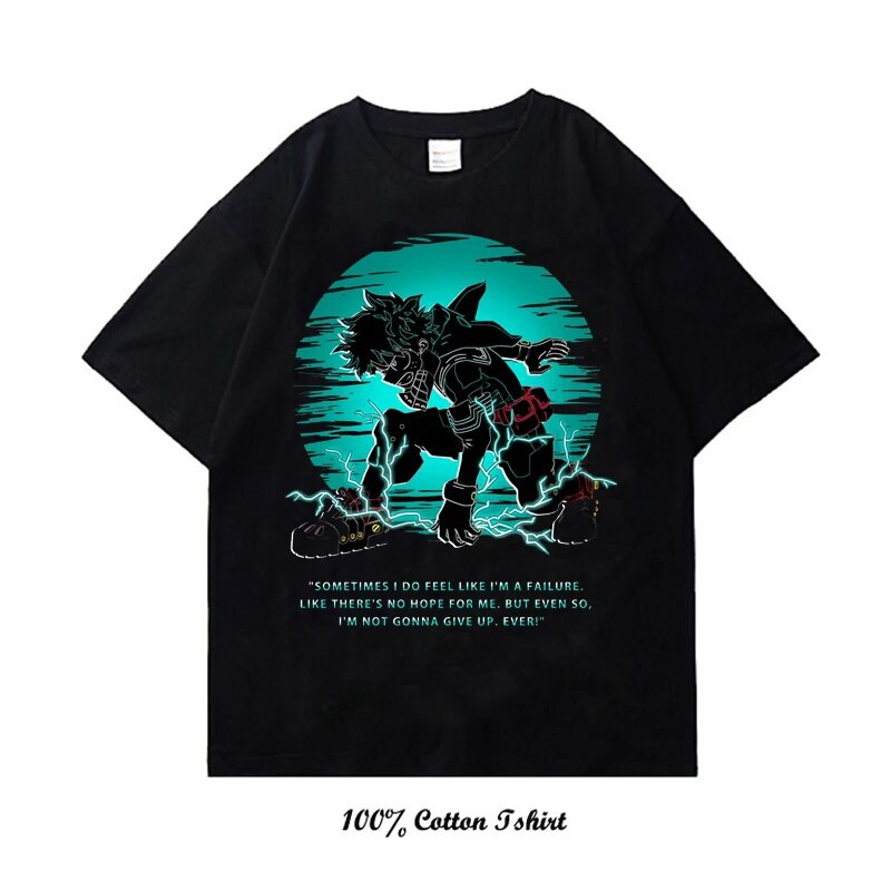 Majica My Hero Academia s grafičkim printom Vintage Harajuku Streetwear kratkih rukava, velika pamučna majica s okruglim izrezom, žene, muškarci