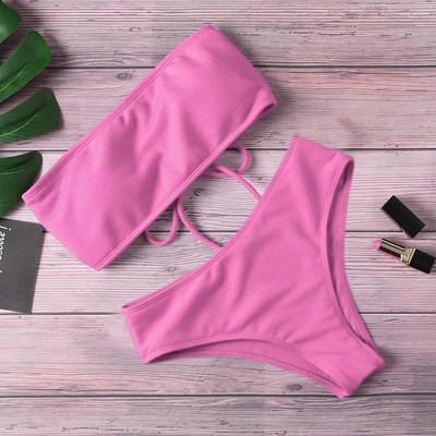 Bikini solid, costum de baie brazilian, set de bikini pentru femei, costum de baie sexy cu umăr dezactivat, pentru înot pentru femei, biquini de baie pentru femei